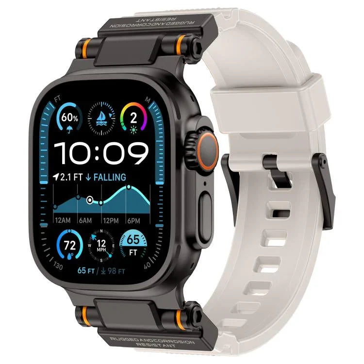 Bracelete de TPU com Conector Metálico para Explorador Outdoor Kalebol, Para Apple Watch 46mm / 49mm / 45mm / 44mm