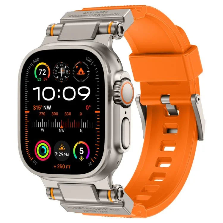 Bracelete de TPU com Conector Metálico para Explorador Outdoor Kalebol, Para Apple Watch 46mm / 49mm / 45mm / 44mm