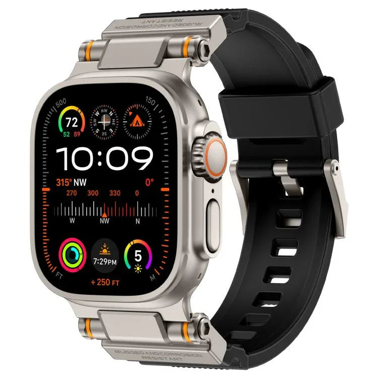 Bracelete de TPU com Conector Metálico para Explorador Outdoor Kalebol, Para Apple Watch 46mm / 49mm / 45mm / 44mm