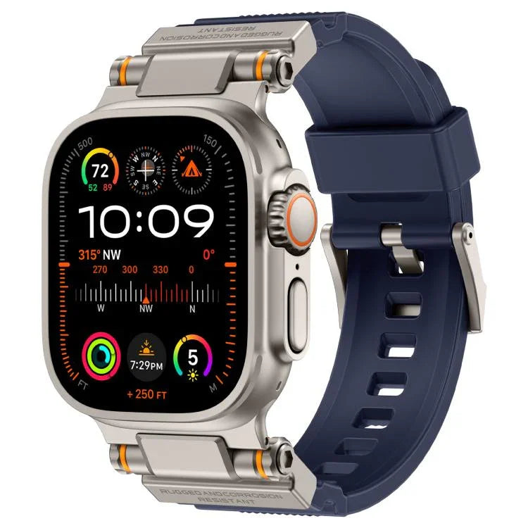 Bracelete de TPU com Conector Metálico para Explorador Outdoor Kalebol, Para Apple Watch 46mm / 49mm / 45mm / 44mm