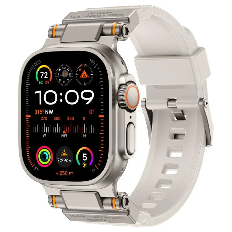 Bracelete de TPU com Conector Metálico para Explorador Outdoor Kalebol, Para Apple Watch 46mm / 49mm / 45mm / 44mm