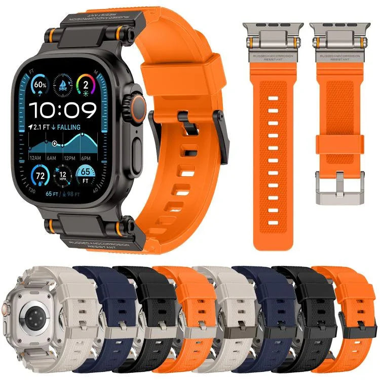 Bracelete de TPU com Conector Metálico para Explorador Outdoor Kalebol, Para Apple Watch 46mm / 49mm / 45mm / 44mm