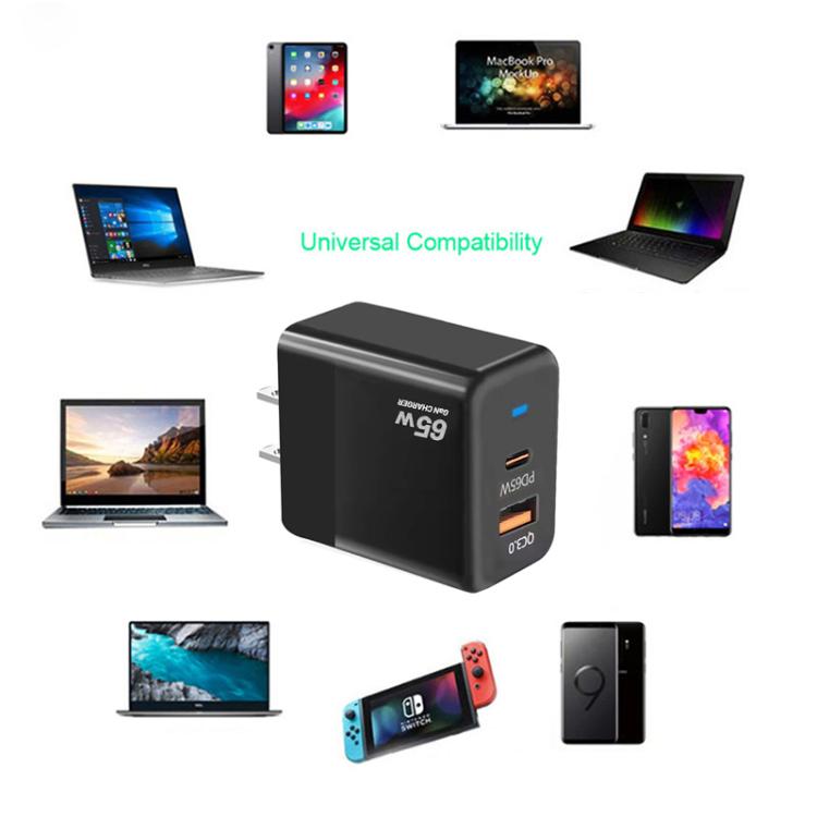Carregador PD41 GaN PD 45W + USB com Cabo de Dados USB-C para USB-C / 8 Pinos para iPhone, Ficha UE, Ficha UE