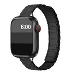 Pulseira Magnética Slim de Silicone em Forma de I com Três Contas, para Apple Watch 46mm / 49mm / 45mm / 44mm, para Apple Watch 42mm / 41mm / 40mm / 38mm