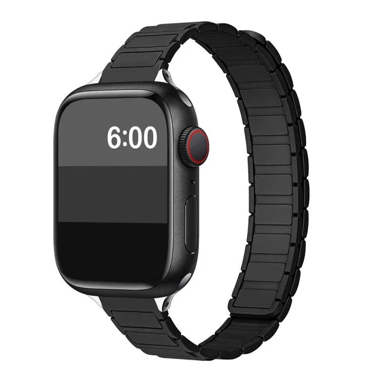 Pulseira Magnética Slim de Silicone em Forma de I com Três Contas, para Apple Watch 46mm / 49mm / 45mm / 44mm, para Apple Watch 42mm / 41mm / 40mm / 38mm