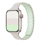 Pulseira Magnética Slim de Silicone em Forma de I com Três Contas, para Apple Watch 46mm / 49mm / 45mm / 44mm, para Apple Watch 42mm / 41mm / 40mm / 38mm
