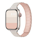Pulseira Magnética Slim de Silicone em Forma de I com Três Contas, para Apple Watch 46mm / 49mm / 45mm / 44mm, para Apple Watch 42mm / 41mm / 40mm / 38mm