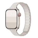 Pulseira Magnética Slim de Silicone em Forma de I com Três Contas, para Apple Watch 46mm / 49mm / 45mm / 44mm, para Apple Watch 42mm / 41mm / 40mm / 38mm