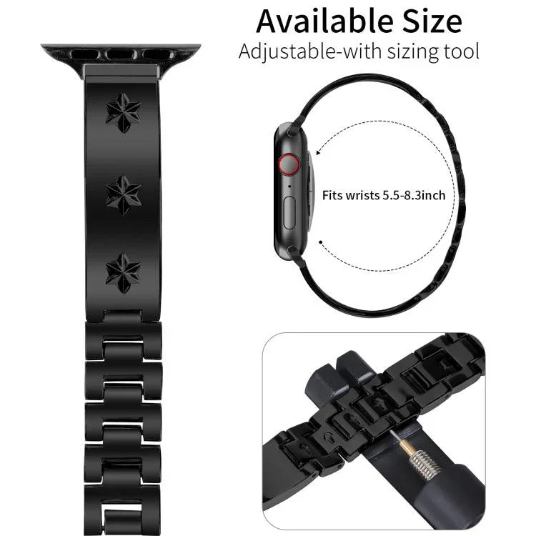 Pulseira de Pétalas de Floco de Neve Bracelete de Metal para Apple Watch 46mm / 49mm / 45mm / 44mm, para Apple Watch 42mm / 41mm / 40mm / 38mm