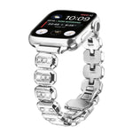 Pulseira com Fivela Borboleta e Pequenos Diamantes Quadrados, para Apple Watch 46mm / 49mm / 45mm / 44mm, para Apple Watch 42mm / 41mm / 40mm / 38mm