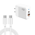 Carregador PD41 GaN PD 45W + USB com Cabo de Dados Type-C para Type-C, Ficha EUA, Ficha UK