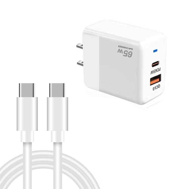 Carregador PD41 GaN PD 45W + USB com Cabo de Dados Type-C para Type-C, Ficha EUA, Ficha UK