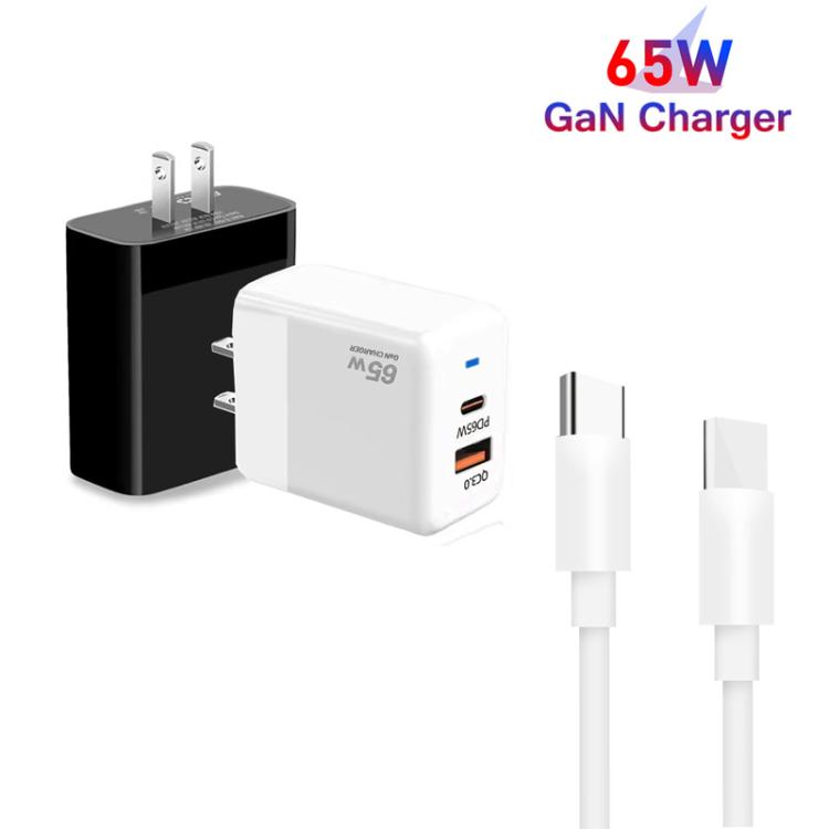 Carregador PD41 GaN PD 45W + USB com Cabo de Dados Type-C para Type-C, Ficha EUA, Ficha UK