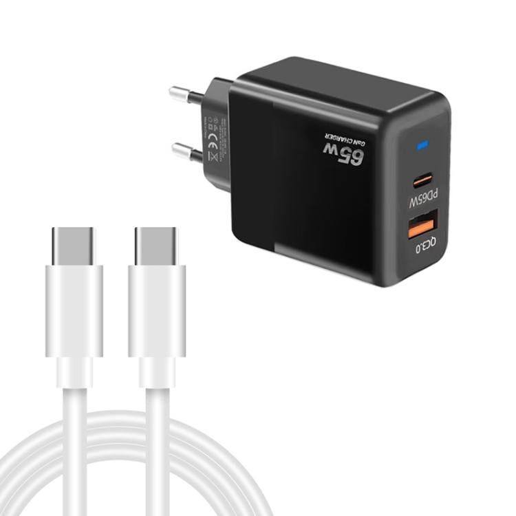 Carregador PD41 GaN PD 45W + USB com Cabo de Dados Type-C para Type-C, Ficha UE, Ficha UE