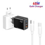 Carregador PD41 GaN PD 45W + USB com Cabo de Dados Type-C para Type-C, Ficha UE, Ficha UE