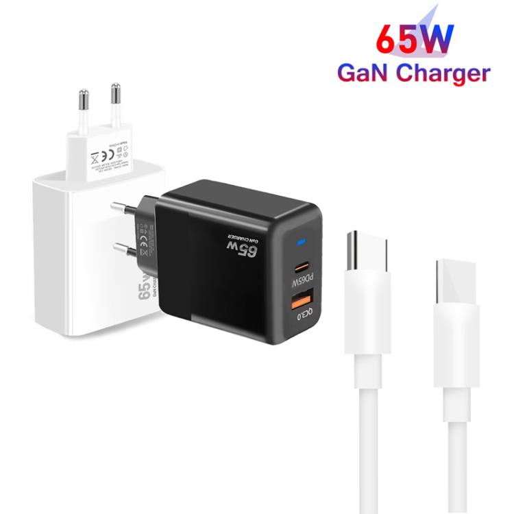 Carregador PD41 GaN PD 45W + USB com Cabo de Dados Type-C para Type-C, Ficha UE, Ficha UE