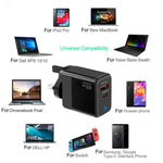 Carregador PD41 GaN PD 45W + USB com Cabo de Dados Type-C para Type-C, Ficha UK, Ficha EUA