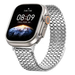 Bracelete de Relógio em Aço com Loop Magnético de Nove Contas, Para Apple Watch 46mm / 49mm / 45mm / 44mm, Para Apple Watch 42mm / 41mm / 40mm / 38mm