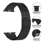 Bracelete de Relógio em Aço com Loop Magnético de Nove Contas, Para Apple Watch 46mm / 49mm / 45mm / 44mm, Para Apple Watch 42mm / 41mm / 40mm / 38mm