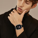 Bracelete de Relógio em Aço com Loop Magnético de Nove Contas, Para Apple Watch 46mm / 49mm / 45mm / 44mm, Para Apple Watch 42mm / 41mm / 40mm / 38mm