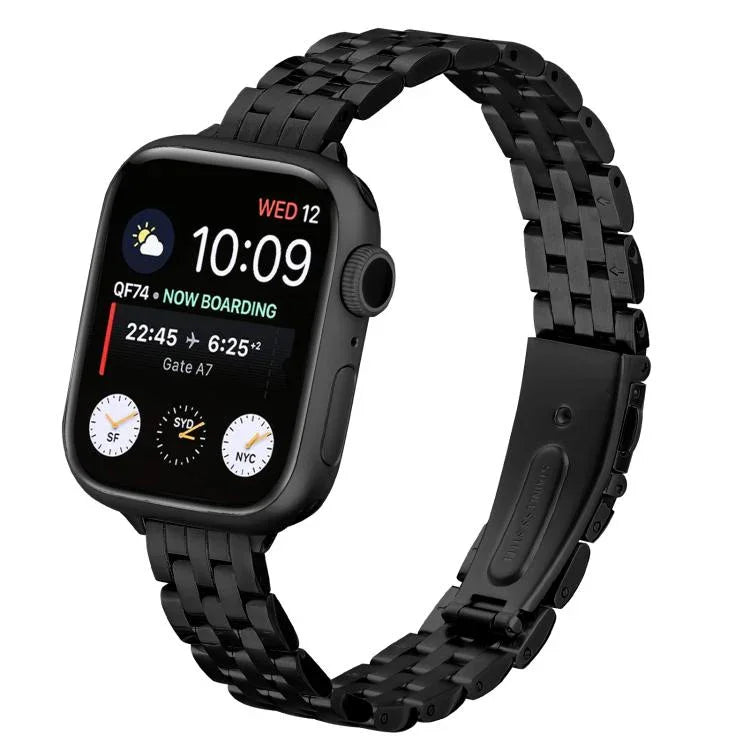 Bracelete de Relógio em Aço com Fivela de Estilingue para Cintura Pequena, Para Apple Watch 46mm / 49mm / 45mm / 44mm, Para Apple Watch 42mm / 41mm / 40mm / 38mm