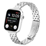 Bracelete de Relógio em Aço com Fivela de Estilingue para Cintura Pequena, Para Apple Watch 46mm / 49mm / 45mm / 44mm, Para Apple Watch 42mm / 41mm / 40mm / 38mm