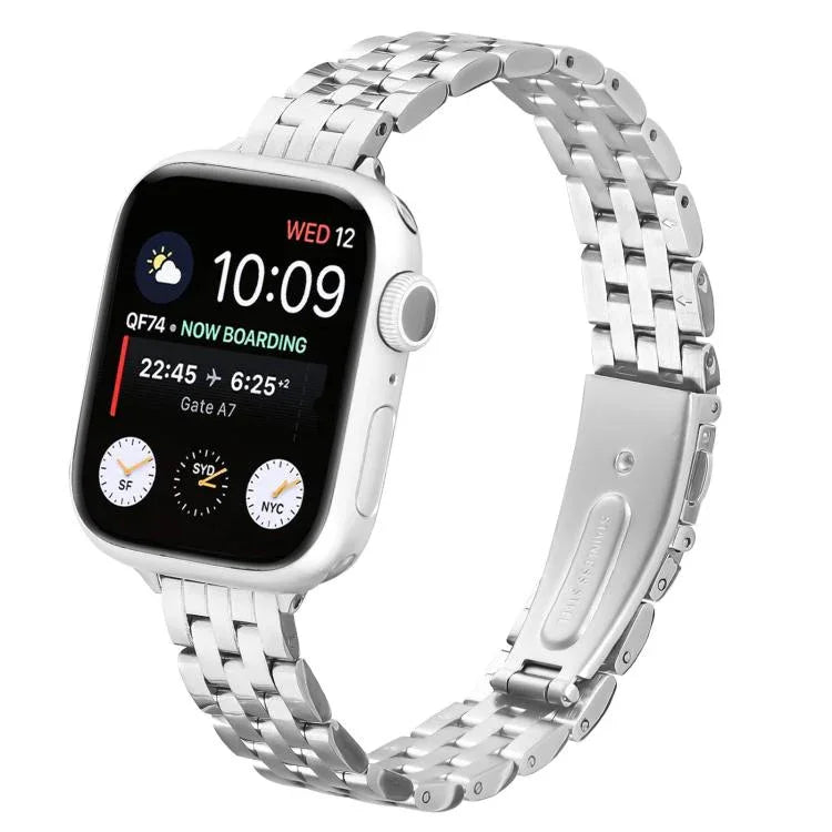 Bracelete de Relógio em Aço com Fivela de Estilingue para Cintura Pequena, Para Apple Watch 46mm / 49mm / 45mm / 44mm, Para Apple Watch 42mm / 41mm / 40mm / 38mm