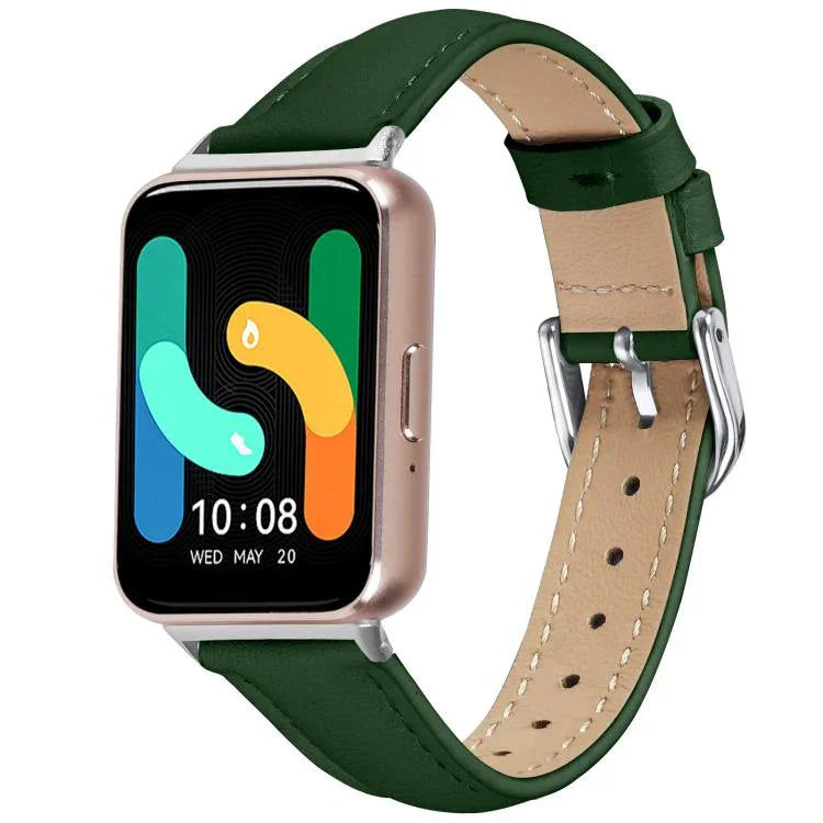 Slim Genuine Leather Watch Band, For Samsung Galaxy Fit3