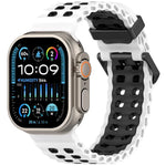 Pulseira de Silicone Oceano Bicolor com Dupla Fileira de Furos, para Apple Watch 46mm / 49mm / 45mm / 44mm