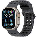 Pulseira de Silicone Oceano Bicolor com Dupla Fileira de Furos, para Apple Watch 46mm / 49mm / 45mm / 44mm