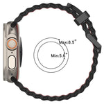 Pulseira de Silicone Oceano Bicolor com Dupla Fileira de Furos, para Apple Watch 46mm / 49mm / 45mm / 44mm