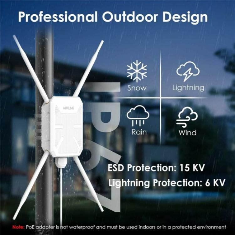 Repetidor AP WAVLINK WN588HA2 Amplificador de Sinal WiFi Extensor WiFi AC1200 Banda Dupla, Ficha US, Ficha UK, Ficha EU, Ficha AU