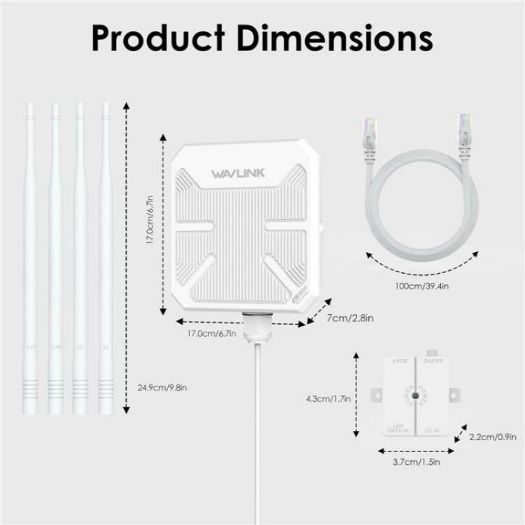 Repetidor AP WAVLINK WN588HA2 Amplificador de Sinal WiFi Extensor WiFi AC1200 Banda Dupla, Ficha US, Ficha UK, Ficha EU, Ficha AU