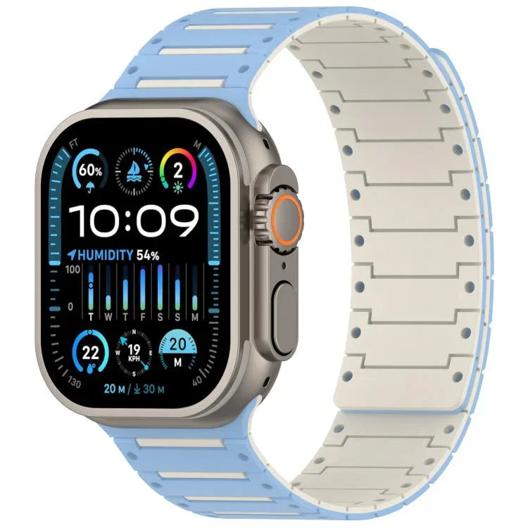 Bracelete de Relógio Bicolor Magnético Piano Espírito Colorido, Para Apple Watch 46mm / 49mm / 45mm / 44mm