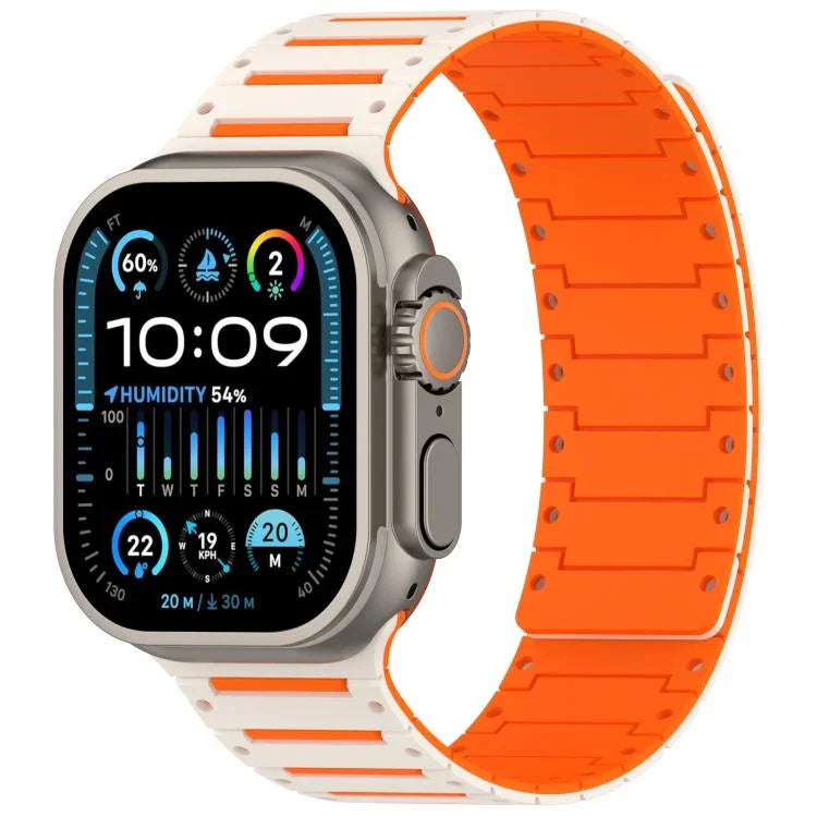 Bracelete de Relógio Bicolor Magnético Piano Espírito Colorido, Para Apple Watch 46mm / 49mm / 45mm / 44mm