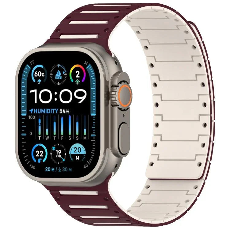 Bracelete de Relógio Bicolor Magnético Piano Espírito Colorido, Para Apple Watch 46mm / 49mm / 45mm / 44mm