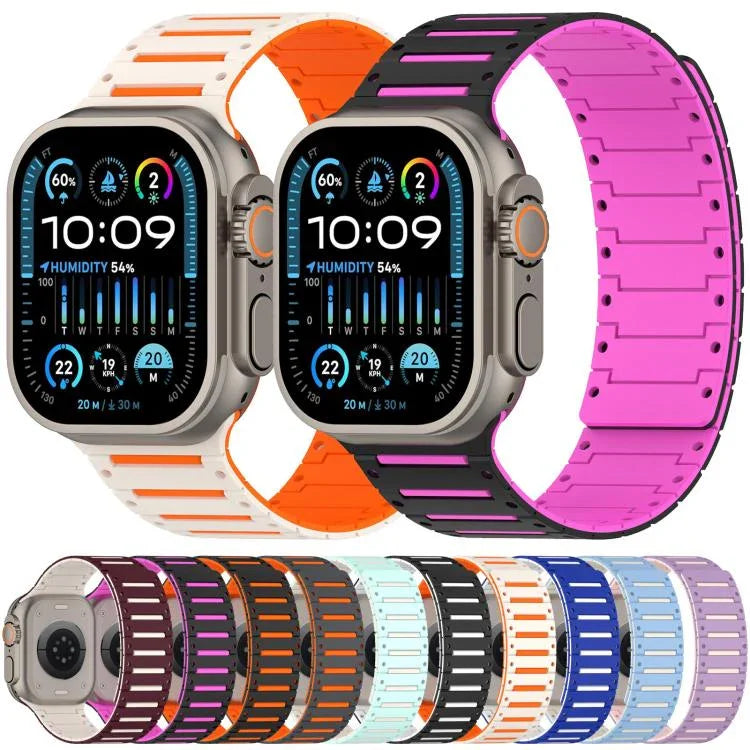 Bracelete de Relógio Bicolor Magnético Piano Espírito Colorido, Para Apple Watch 46mm / 49mm / 45mm / 44mm