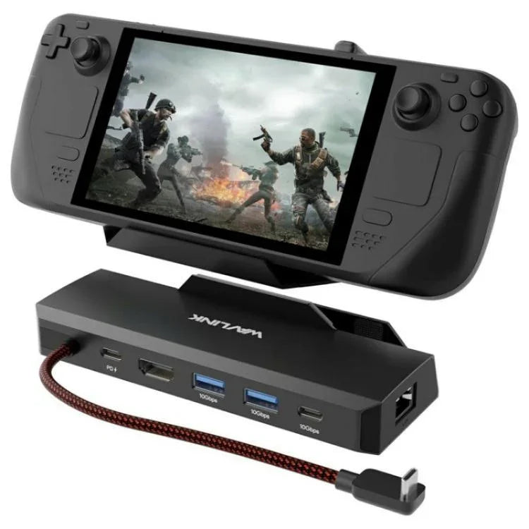 WAVLINK UHP3426 Adaptador Hub Docking Station 6 em 1 Gigabit RJ45 100W PD para Steam Deck