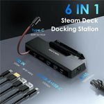 WAVLINK UHP3426 Adaptador Hub Docking Station 6 em 1 Gigabit RJ45 100W PD para Steam Deck