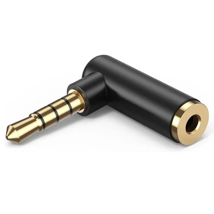 Adaptador de Áudio JUNSUNMAY 90 Graus Ângulo Direito 3,5mm TRRS Macho para Fêmea