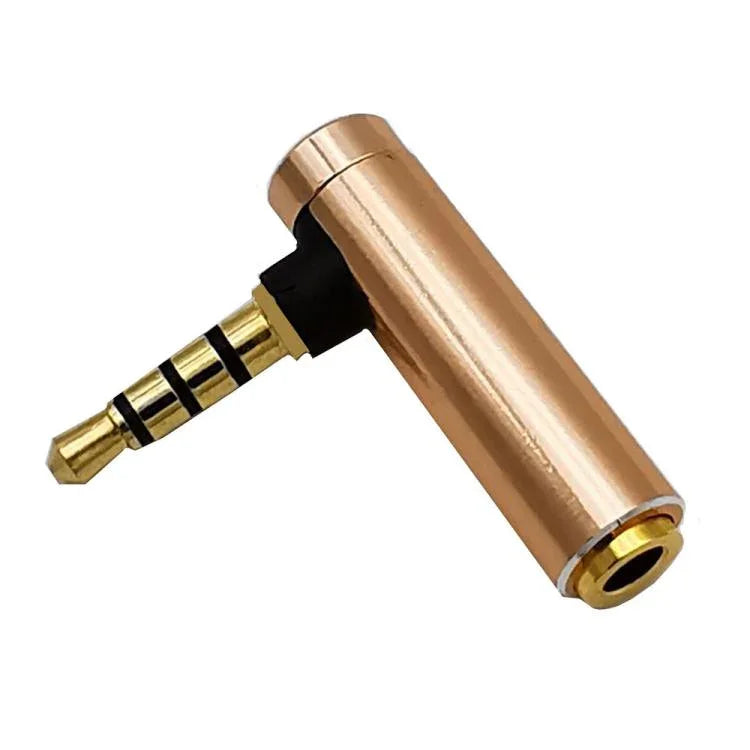 Adaptador de Áudio JUNSUNMAY 90 Graus Ângulo Direito 3,5mm TRRS Macho para Fêmea