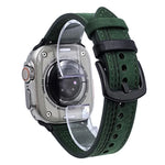 Bracelete de Relógio em Pele com Fivela Tri-Estrela de 7 Linhas, Para Apple Watch 46mm / 49mm / 45mm / 44mm, Para Apple Watch 42mm / 41mm / 40mm / 38mm