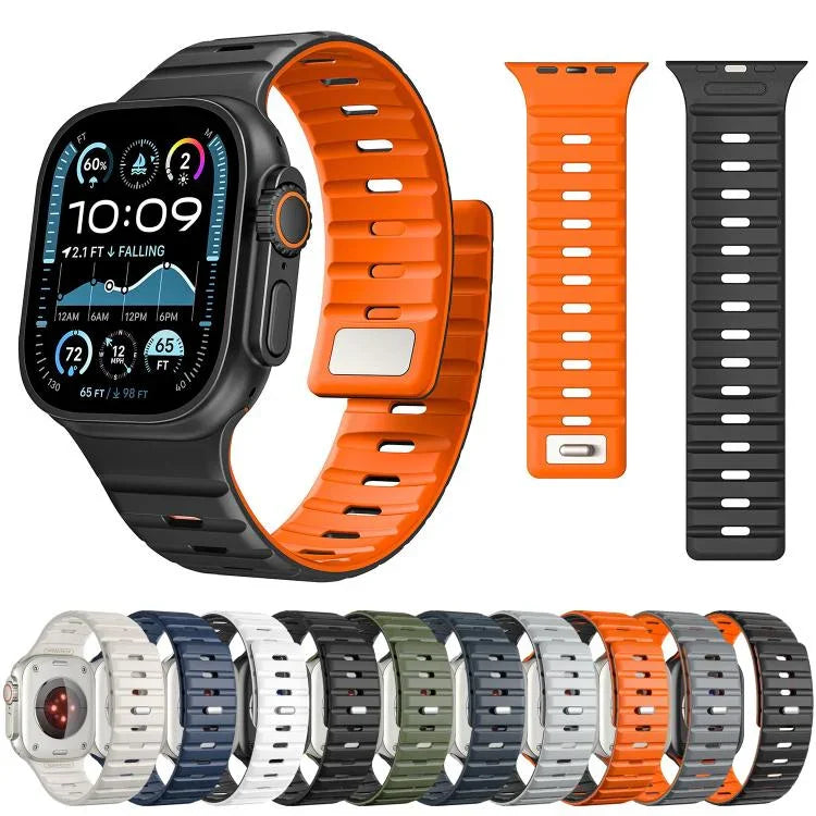 Correia Magnética de Silicone Norman, Para Apple Watch 46mm / 49mm / 45mm / 44mm, Para Apple Watch 42mm / 41mm / 40mm / 38mm