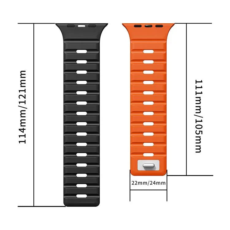 Correia Magnética de Silicone Norman, Para Apple Watch 46mm / 49mm / 45mm / 44mm, Para Apple Watch 42mm / 41mm / 40mm / 38mm
