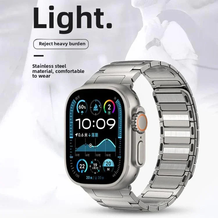 Correia Magnética em Aço Inoxidável I-Beam, Para Apple Watch 46mm / 49mm / 45mm / 44mm, Para Apple Watch 42mm / 41mm / 40mm / 38mm