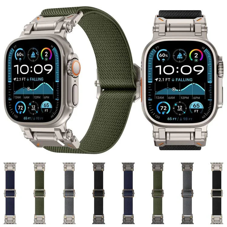 Correia de Relógio Explorer em Poliéster e Nylon, Para Apple Watch 46mm / 49mm / 45mm / 44mm