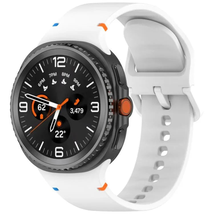Para Samsung Galaxy Watch8 / Watch8 Classic Correia de Relógio em Silicone de Cor Sólida com Costura, S, M