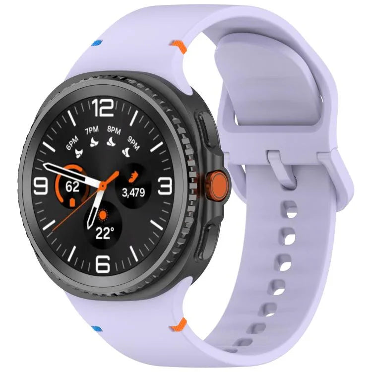Para Samsung Galaxy Watch8 / Watch8 Classic Correia de Relógio em Silicone de Cor Sólida com Costura, S, M