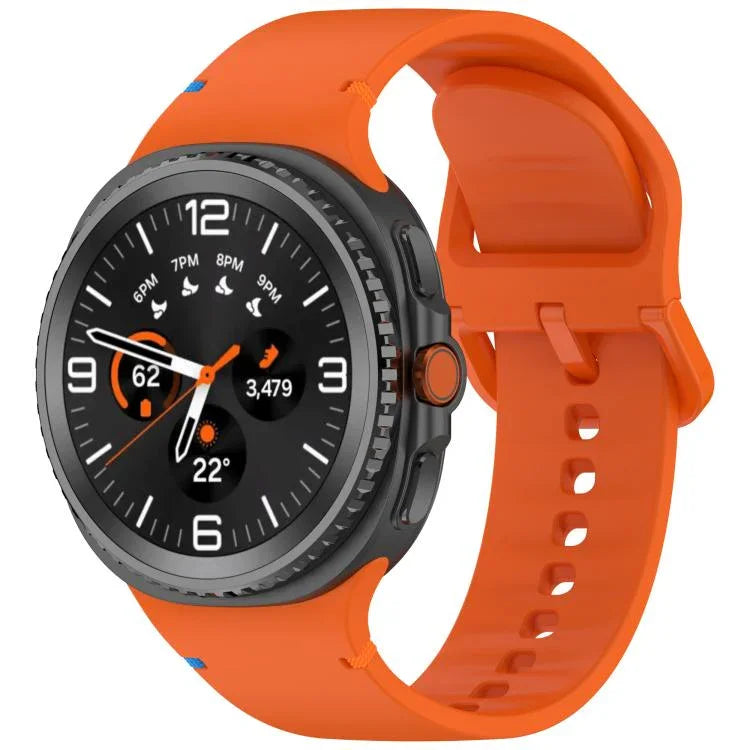 Para Samsung Galaxy Watch8 / Watch8 Classic Correia de Relógio em Silicone de Cor Sólida com Costura, S, M