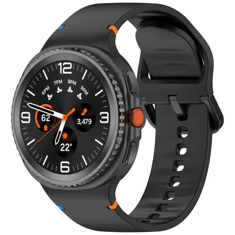 Para Samsung Galaxy Watch8 / Watch8 Classic Correia de Relógio em Silicone de Cor Sólida com Costura, S, M
